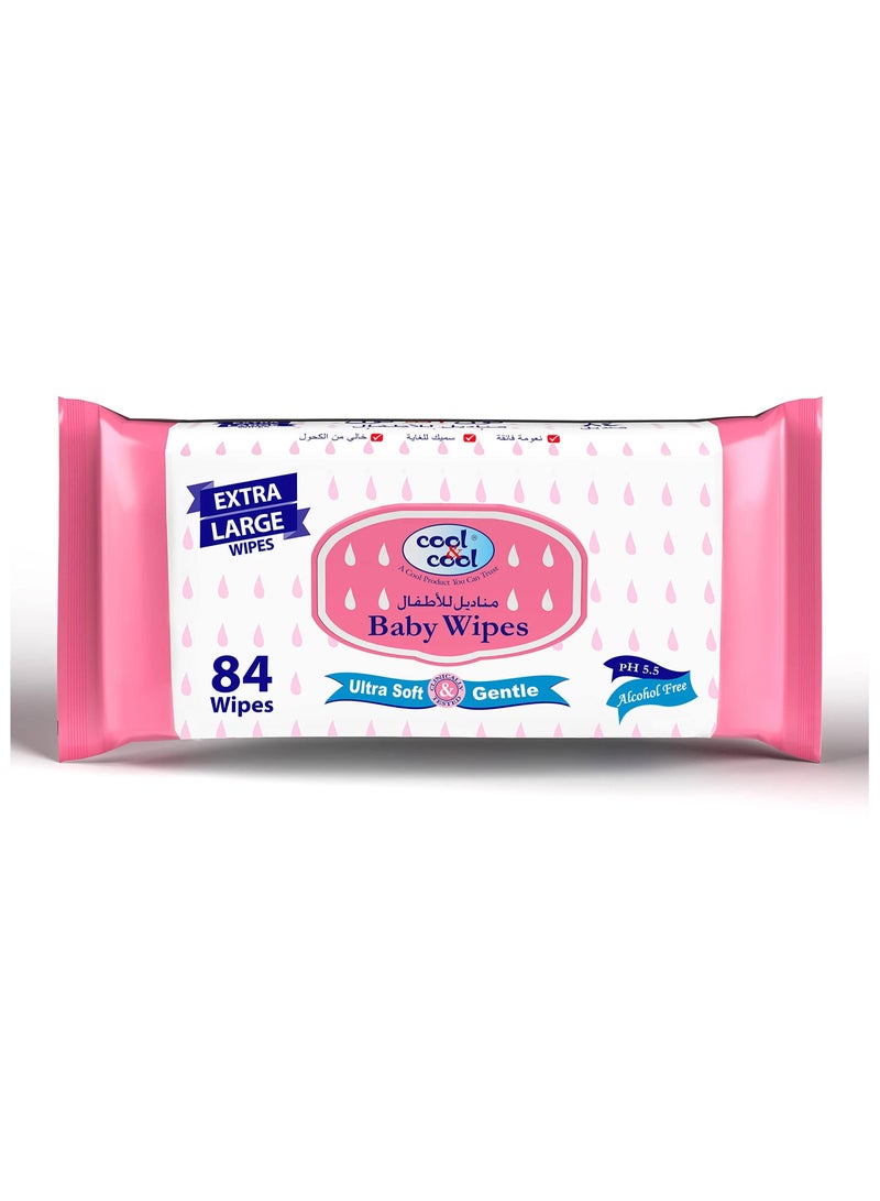 Cool & Cool Extra Large Size Baby Wipes 84 Sheets
